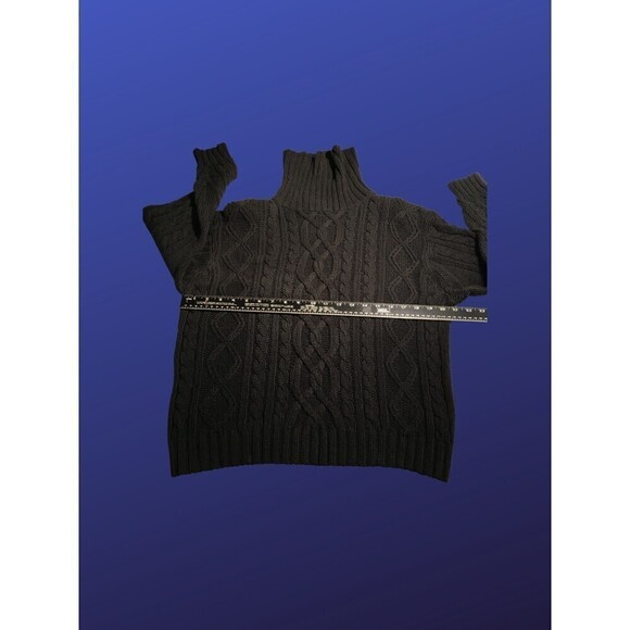 𝅺PRINCETON CLUB Chunky Turtleneck Sweater, BLACK, Women’s Size Small, EUC - Picture 3 of 9
